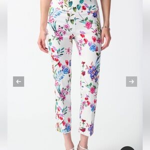 Joseph Ribkoff Contour Waist Cropped Floral Pants-Sz 16 New With Tags